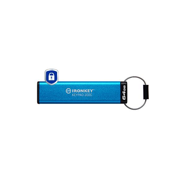 Kingston Technology IronKey Keypad 200C USB-C da 64 GB, FIPS 140-3 livello 3 AES-256 (Kingston IronKey Keypad 200C - USB fla)