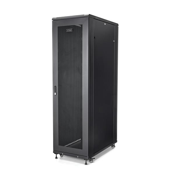 StarTech.com Armadio Rack 19 42U a 4 Montanti - Server Rack 19 Pollici per Switch e Dispositivi di Rete/AV/IT - Rack Dati Ventilato, Serratura e Cerniere nel Pannello Posteriore (42U SERVER RACK CABI