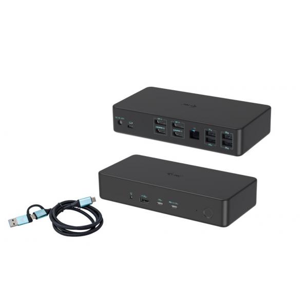 i-tec CADUAL4KDOCKPD2UK replicatore di porte e docking station per laptop Cablato USB 3.2 Gen 1 [3.1 Gen 1] Type-C Nero (USB 3.0/USB-C/TB 3 PRO DUAL 4K - DISPLAY DOCKING STATION GEN2 PD)