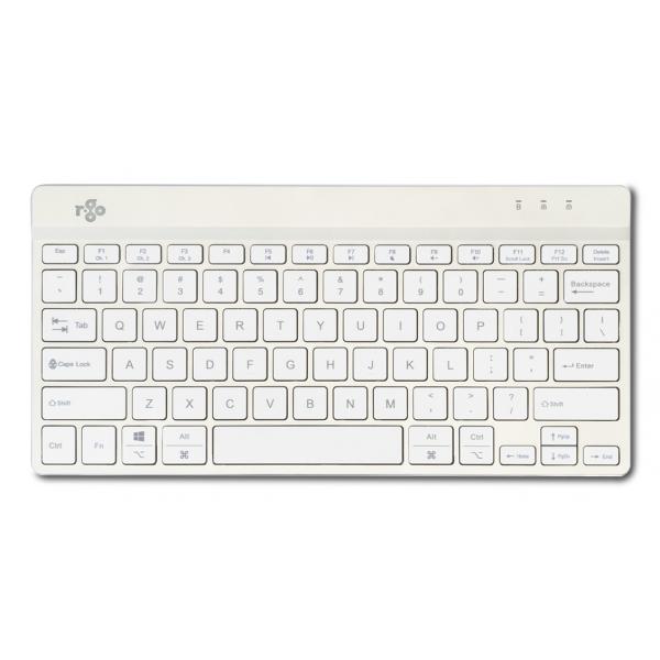 R-Go Tools Tastiera ergonomica R-Go Compact Break, tastiera compatta con software break, QWERTY [US], bluetooth, bianco (R-GO COMPACT BREAK ERGONOMIC - KEYBOARD QWERTY [US] BLUETOOTH W) - Versione Te