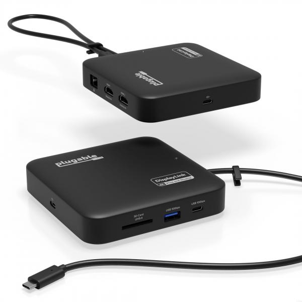 Plugable Technologies USBC-6950PDZ replicatore di porte e docking station per laptop Cablato USB 3.2 Gen 2 [3.1 Gen 2] Type-C Nero (Plugable 7 Port USB-C Hub Dual HDMI Dock)