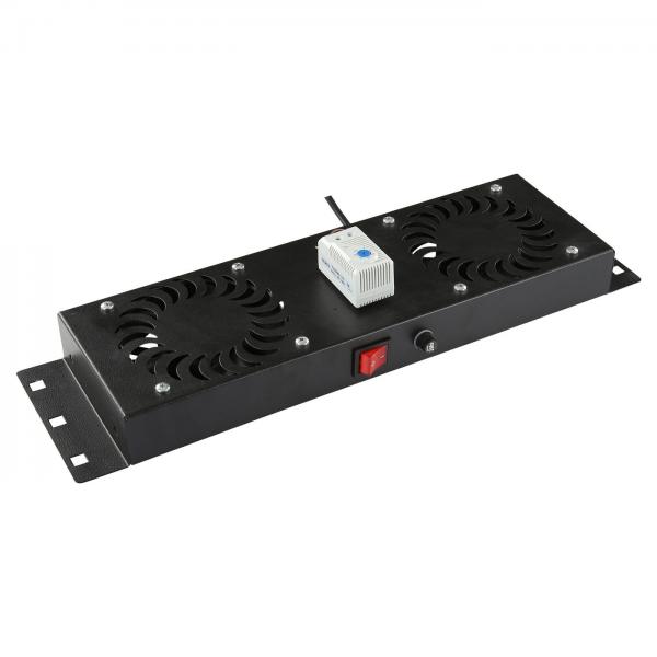 Lanview RAF115BL porta accessori Pannello per ventola (2 FANS, ANALOG THERMOSTAT - CONTROL FAN MODULE BUILT-IN - Warranty: 24M)