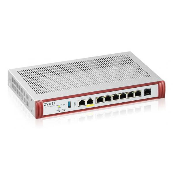 Zyxel USG Flex 100HP firewall [hardware] 3 Gbit/s (Zyxel ZyWALL USG FLEX 100HP - Firewall - con Pacchetto sicurezza della durata di 1 anno - 8 porte - 1GbE - gestito da cloud)