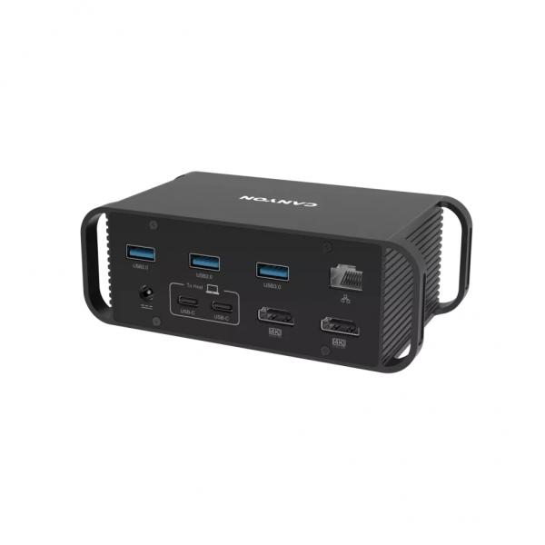 Canyon CNS-HDS95ST replicatore di porte e docking station per laptop USB 3.2 Gen 2 [3.1 Gen 2] Type-C Nero (Canyon Dockingstation 14 Port USB-C wi)