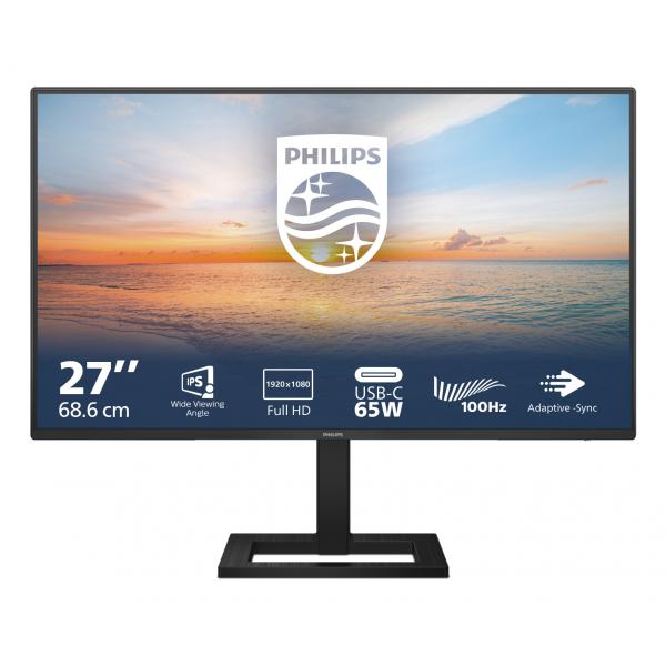 Philips Serie 1000 27E1N1300AE/00 Monitor PC 68,6 cm [27] 1920 x 1080 Pixel Full HD LCD Nero (Philips 27E1N1300AE - Monitor a LED - 27 - 1920 x 1080 Full HD [1080p] @ 100 Hz - IPS - 1300:1 - 1 ms - H