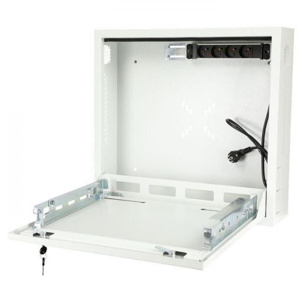 Lanview RWSLMWH1 rack 1U Da parete Bianco (19 1U Rack Wall Mount 580 x - 546 x 150mm Surveillance Box - - White - With Power Strip Type E - Warranty: 60M)