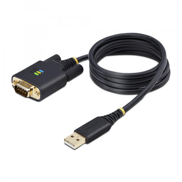 StarTech.com Cavo da USB a seriale 1m, Ritenzione COM, Viti/dadi intercambiabili, Adattatore USB-A a DB9 RS232 Protezione ESD, Windows/macOS/Linux (1M USB TO SERIAL CABLE - USB TO DB9 RS232 ADAPTER)
