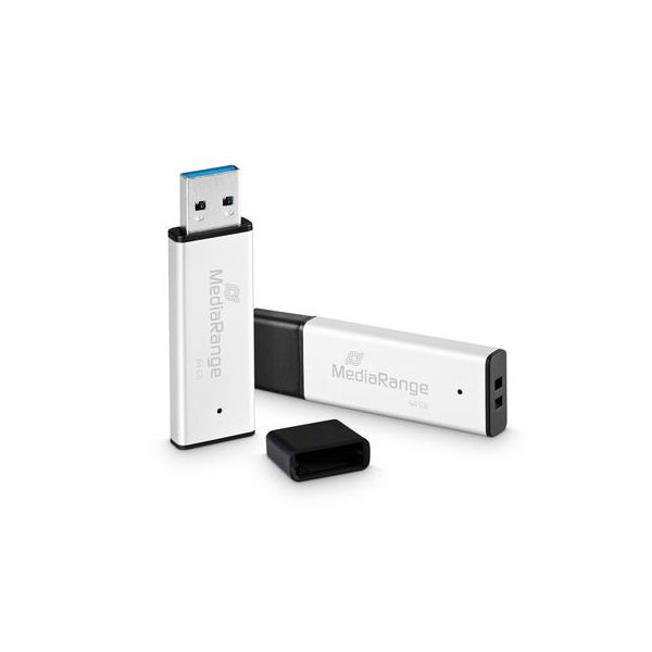 MediaRange MR1901 unità flash USB 64 GB USB tipo A 3.2 Gen 1 [3.1 Gen 1] Nero, Argento (MediaRange USB-Stick 64 GB USB 3.0 hig)