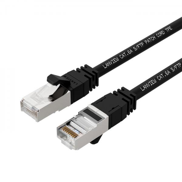 Lanview LV-SFTP6A25B cavo di rete Nero 25 m Cat6a S/FTP [S-STP] (CAT6A S/FTP 25m Black LSZH, - HIGH-FLEX - Warranty: 300M)