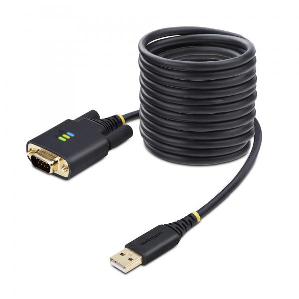 StarTech.com Cavo da USB a seriale da 3 m, ritenzione COM, viti/dadi intercambiabili, adattatore USB-A a DB9 RS232, IC FTDI, protezione ESD, Windows/macOS/Linux (3M USB TO SERIAL CABLE - USB TO DB9 R