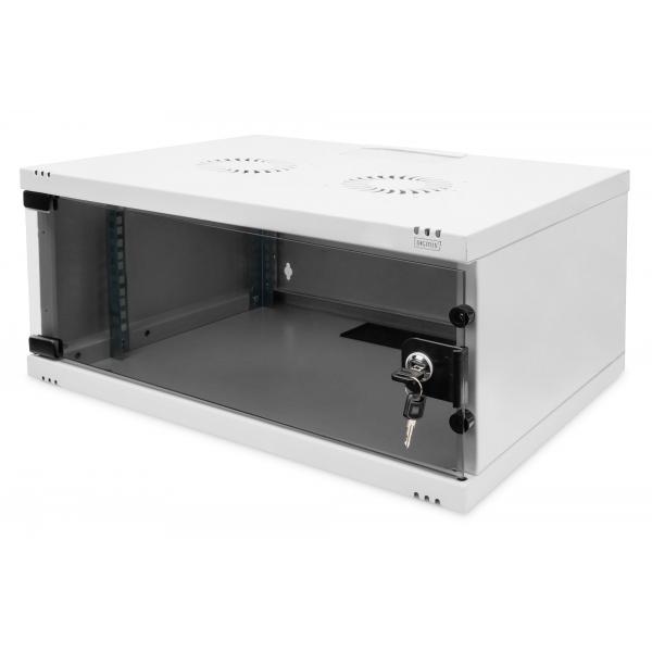 Digitus Alloggiamento a parete SOHO, smontato - 540 x 400 mm [L x P] (4U RACK UNMOUNTED GLASS GREY)