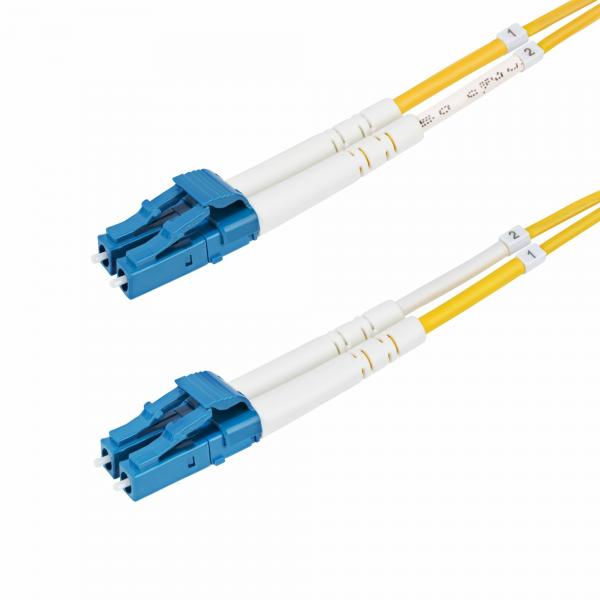 StarTech.com Cavo in fibra ottica duplex monomodale OS2 da LC a LC [UPC] da 50m, 9/125µm, 100G, Insensibile alla piegatura, Bassa perdita di inserzione, Cavo patch in fibra LSZH (Startech 50m [164ft]