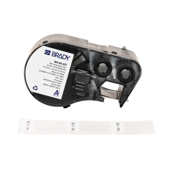 Brady M4-90-427 etichetta per stampante Nero, Bianco Etichetta per stampante autoadesiva (BMP41/BMP51/BMP53/M511 Label - Printer Labels)