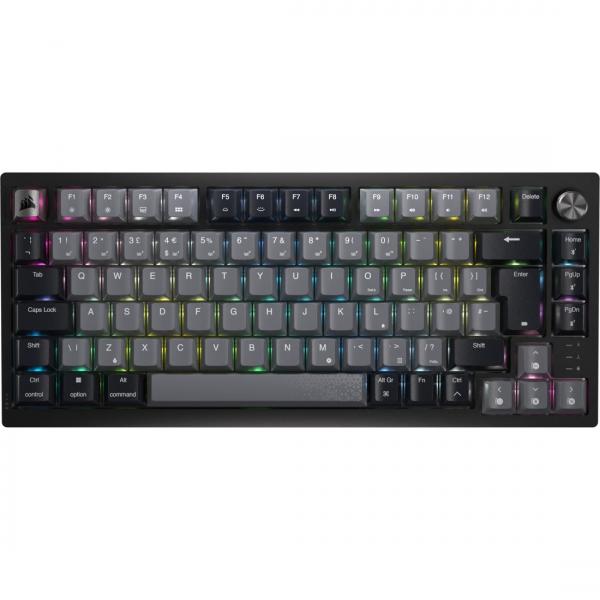 Corsair K65 PLUS WIRELESS tastiera Gaming RF Wireless Inglese UK Nero, Grigio (CORSAIR K65 PLUS RGB W/L 75% KB RED) - Versione UK