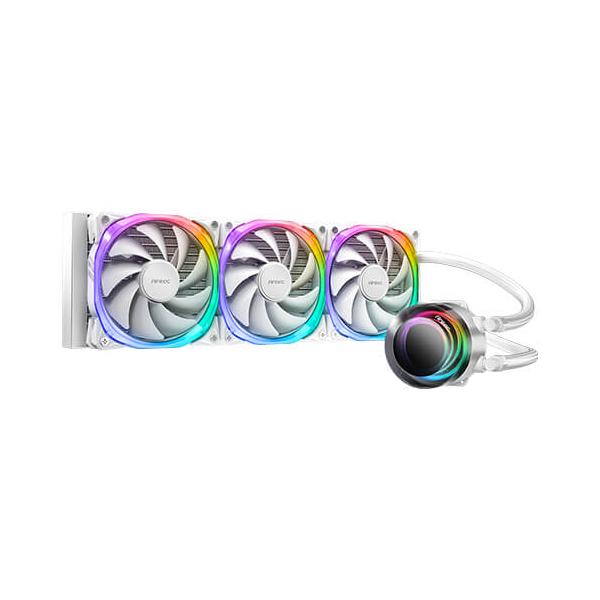 Antec VORTEX 360 Processore Kit di raffreddamento a liquido 12 cm Bianco 1 pz (ANTEC Vortex 360 ARGB AiO Liquid CPU Cooler, White, Universal Socket, 360mm Radiator, PWM 2000RPM Fusion ARGB Cooling Fa