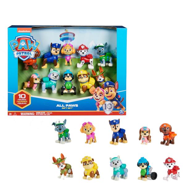 PAW Patrol , Confezione Regalo Anniversario 10 Anni, Personaggi Collezione, 10 Cuccioli Inclusi, Giochi Bambini, 3+ Anni (PAW Patrol PAW FIG All Paws Gift Pack)