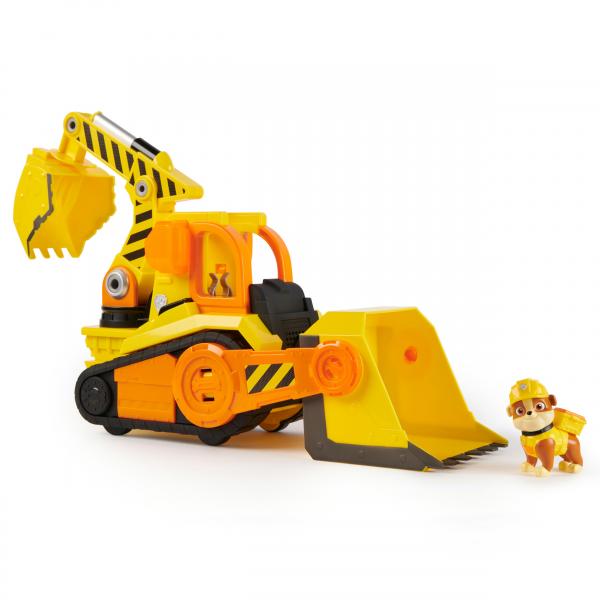 Rubble & Crew , Veicolo da lavoro Deluxe di Rubble, Bulldozer da cantiere con luci, suoni e personaggio, giocattoli per bambini e bambine dai 3 anni in su (Rubble & Crew Bark Yard Deluxe Bulldoz)