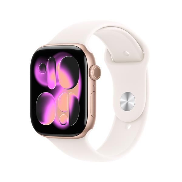 Apple Watch Series 11 GPS 46mm Cassa Alluminio Oro Rosa con Band Rosa Fard - M/L (Apple Watch 11 46 Rg Al Lb Sb Ml GPS)
