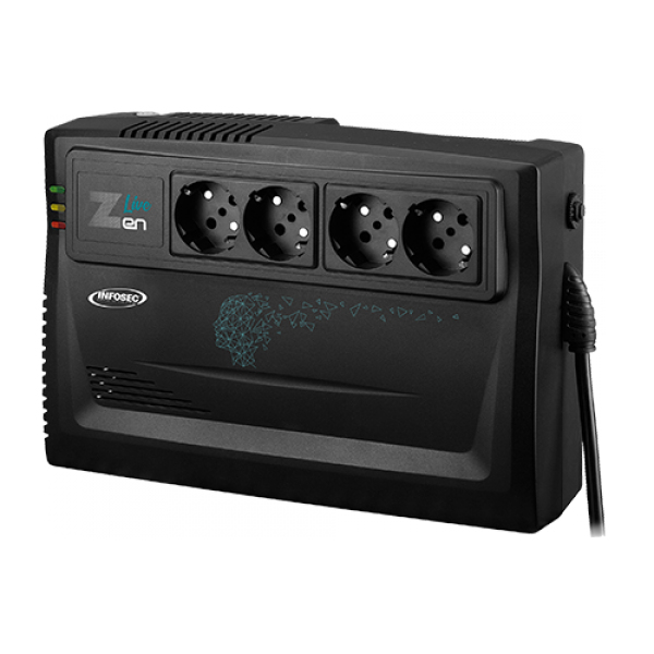 Infosec Zen Live 800 gruppo di continuità [UPS] A linea interattiva 0,8 kVA 480 W 4 presa[e] AC (Zen Live 800 - Warranty: 24M)