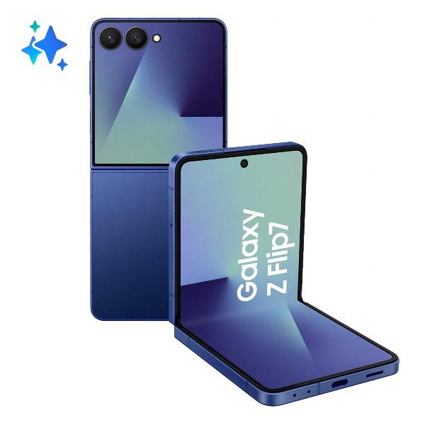 Samsung Galaxy Z Flip7 Smartphone AI, RAM 12GB, 512GB, Display 4,1 Super AMOLED/6,9 Dynamic AMOLED 2X, Fotocamera 50MP, Blue Shadow (Samsung Galaxy Z Flip7 17,3 cm [6.8])