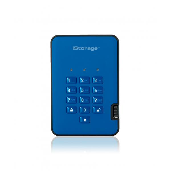 iStorage diskAshur 2 512 GB USB tipo A 3.2 Gen 1 [3.1 Gen 1] Blu (diskAshur2 SSD 256-bit 512GB - Blue)