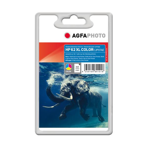AgfaPhoto APHP62CXL cartuccia d'inchiostro Ciano, Magenta, Giallo (Ink Color HP No. 62 XL - Pages 415, 11.5ml - Standard - Warranty: 36M)