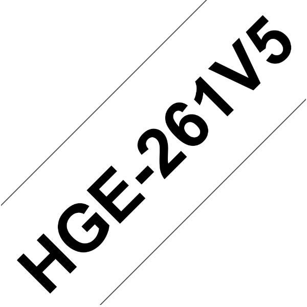 Brother HGE261V5 nastro per etichettatrice (HGE-261 LAMINATED TAPE 36MM - BLACK ON WHITE - 5 PACKS)