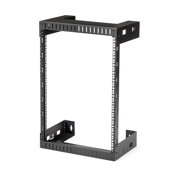 StarTech.com 15U 19 Rack di rete per montaggio a parete a 2 staffe - Rack a muro profondo 12/30cm a telaio aperto. Rack per dati/AV/IT/apparecchiature informatiche/patch panel con dadi e viti a gabbi
