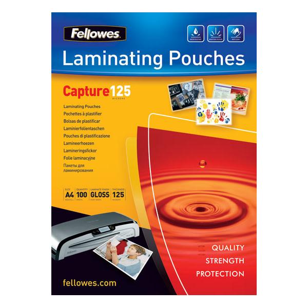 Fellowes Glossy Pouches A3 100 pcs. 125 mµ pellicola per plastificatrice (Fellowes 53075 IL A3 125Mic Pouch 100pk)