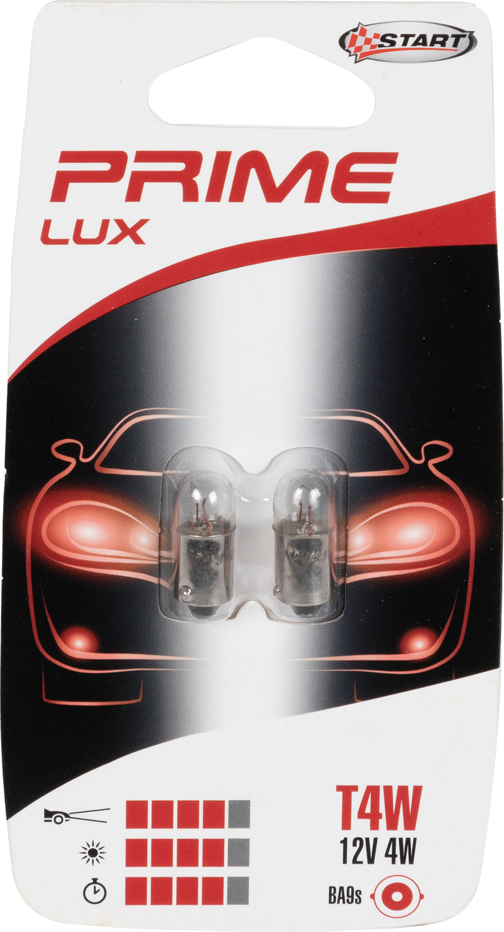 T4W Coppia di lampadine per luci spia auto 12V 4W BA9s
