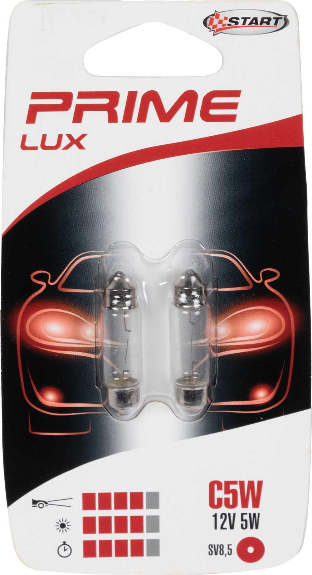 C5W Coppia di Lampadine Siluro per luci auto 12V 5W SV8,5 misure 8mm