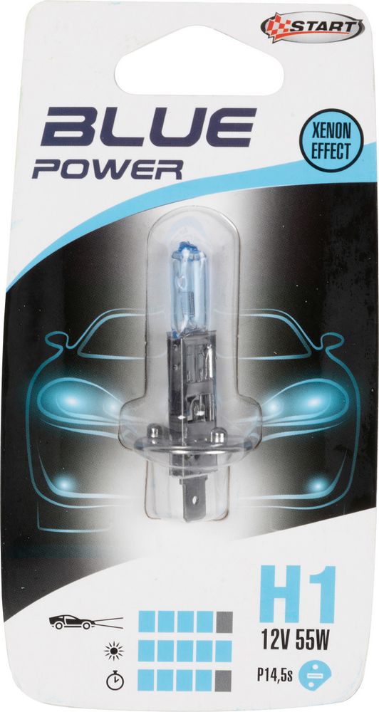 H1 Blue Power Lampadina Alogena per luci auto 12V 55W P14,5s