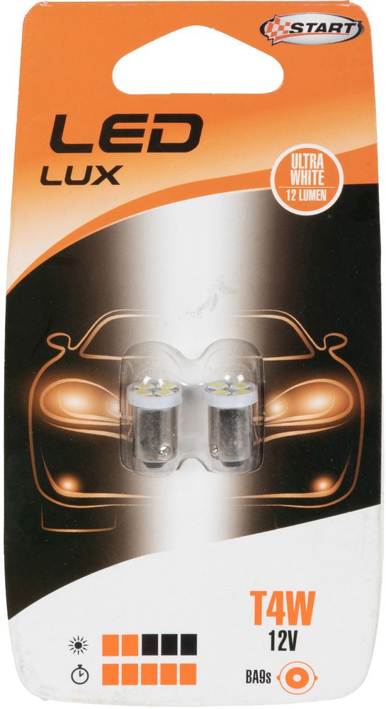 T4W Coppia di lampadine spia 2 Led per luci auto 12V 4W BA9s