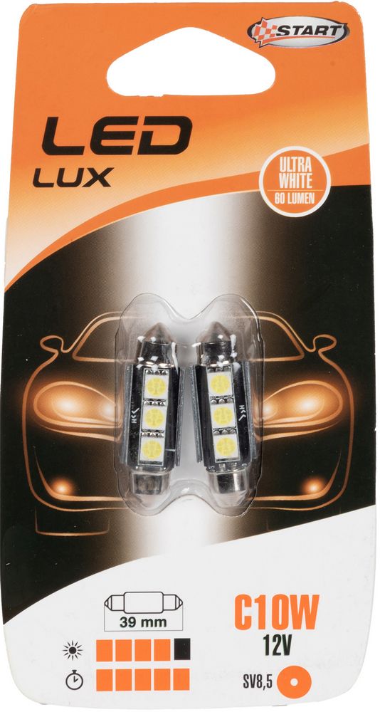 C5W Coppia di Lampadine Siluro per luci auto 12V 5W SV8,5