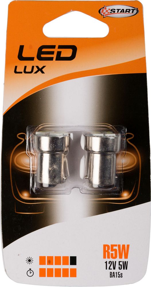 R5W Coppia di lampadine 4 Led per luci auto 12V 5W BA15S