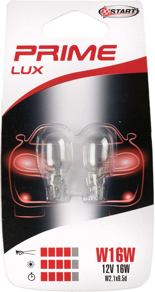W16W Coppia di Lampadine in vetro per luci auto 12V 16W W2,1x9,5d