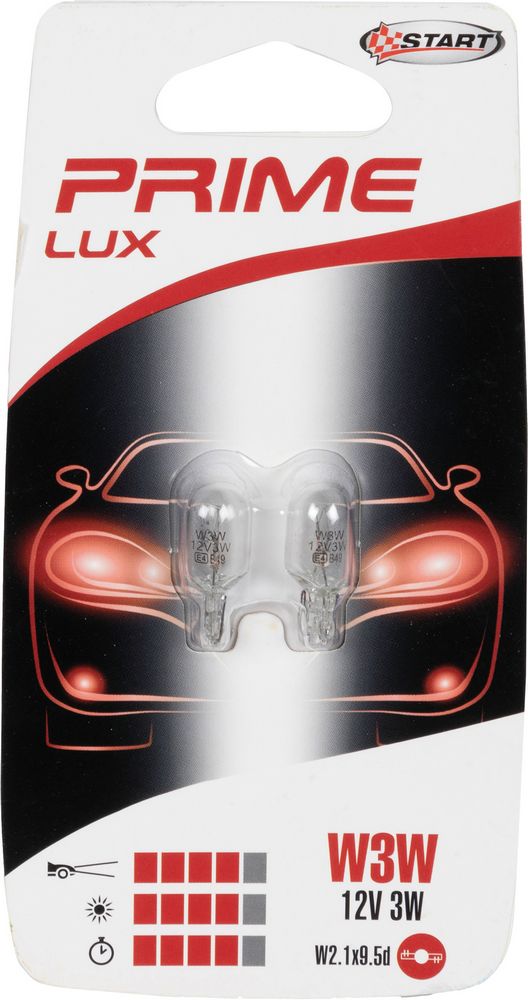 W3W Coppia di Lampadine in vetro per luci auto 12V 3W W2,1x9,5d