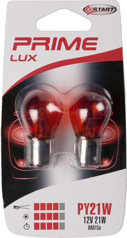 PY21W Coppia di lampadine in vetro arancio per luci auto 12V 21W BAU15s