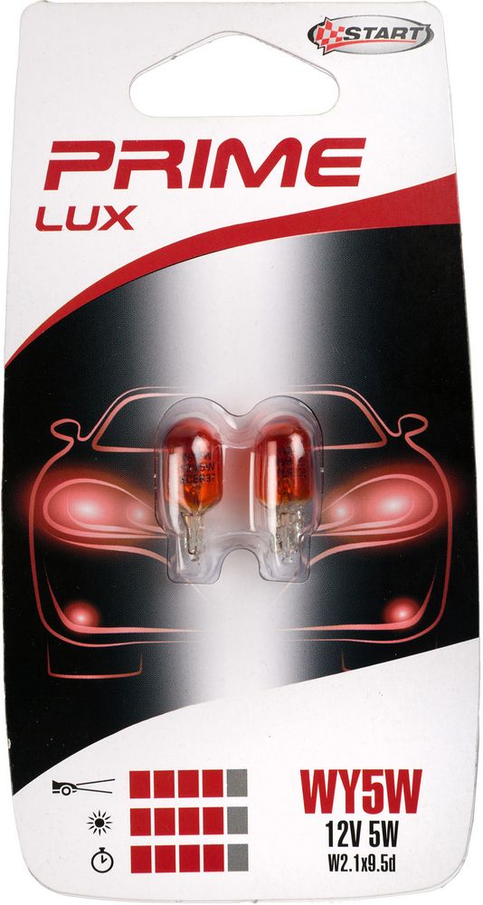 WY5W Coppia di Lampade in vetro arancio per luci auto 12V 5W W2,1x0,5d