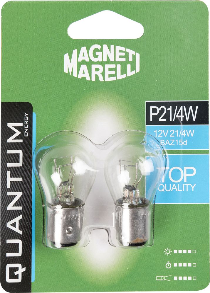 Magneti Marelli P21/4W coppia lampadine auto biluce 12V 21/4W attacco BAZ15d
