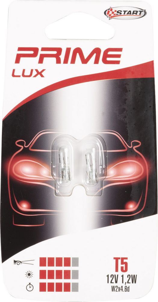 Coppia di lampadine auto in vetro T5 12V 1,2W W2X4.6d