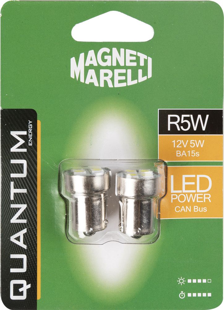 QUANTUUM ENERGY R5W coppia di lampadine auto LED 4SMD 12V attacco BA15s