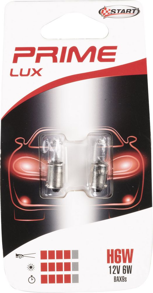 Coppia di lampadine auto alogene in vetro H6W 12V 6W BAX9S