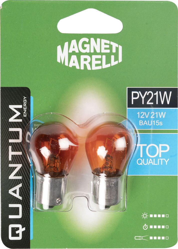 Magneti Marelli PY21W coppia lampadine auto arancioni 12V 21W attacco BAU15s