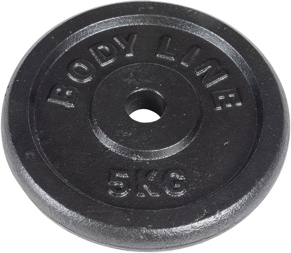 Disco in ghisa peso 5 kg e diametro 25 mm - allenamento con bilanciere - ginnastica a casa