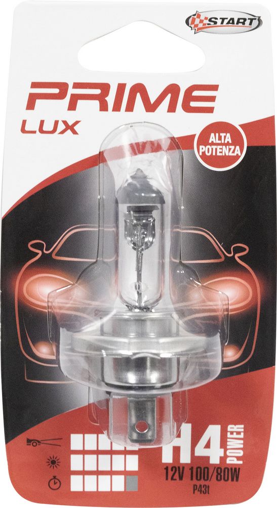 Lampadina singola auto alogena H4 12V 100/80W P43t
