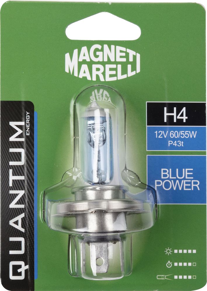 Magneti Marelli H4 lampadina singola auto blue power 12V 60/55W attacco P43t
