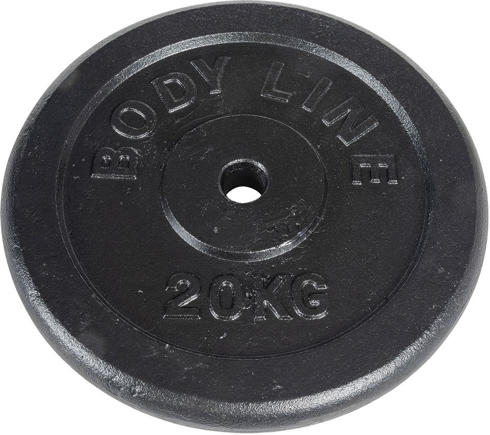 Disco in ghisa peso 20 kg e diametro 25 mm - allenamento con bilanciere - ginnastica a casa