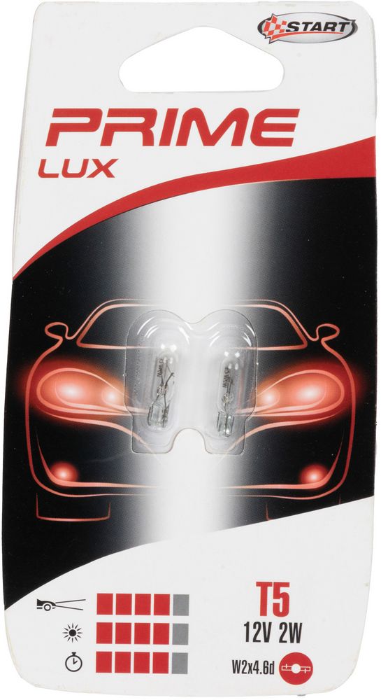 Coppia di lampadine auto alogene in vetro T5 12V 2W W2X4.6d