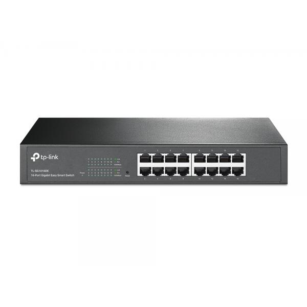TP-Link TL-SG1016DE switch di rete Gestito L2 Gigabit Ethernet [10/100/1000] Nero (TP-LINK Switch TL-SG1016DE 16xGBit Easy Managed Desktop)